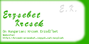 erzsebet krcsek business card